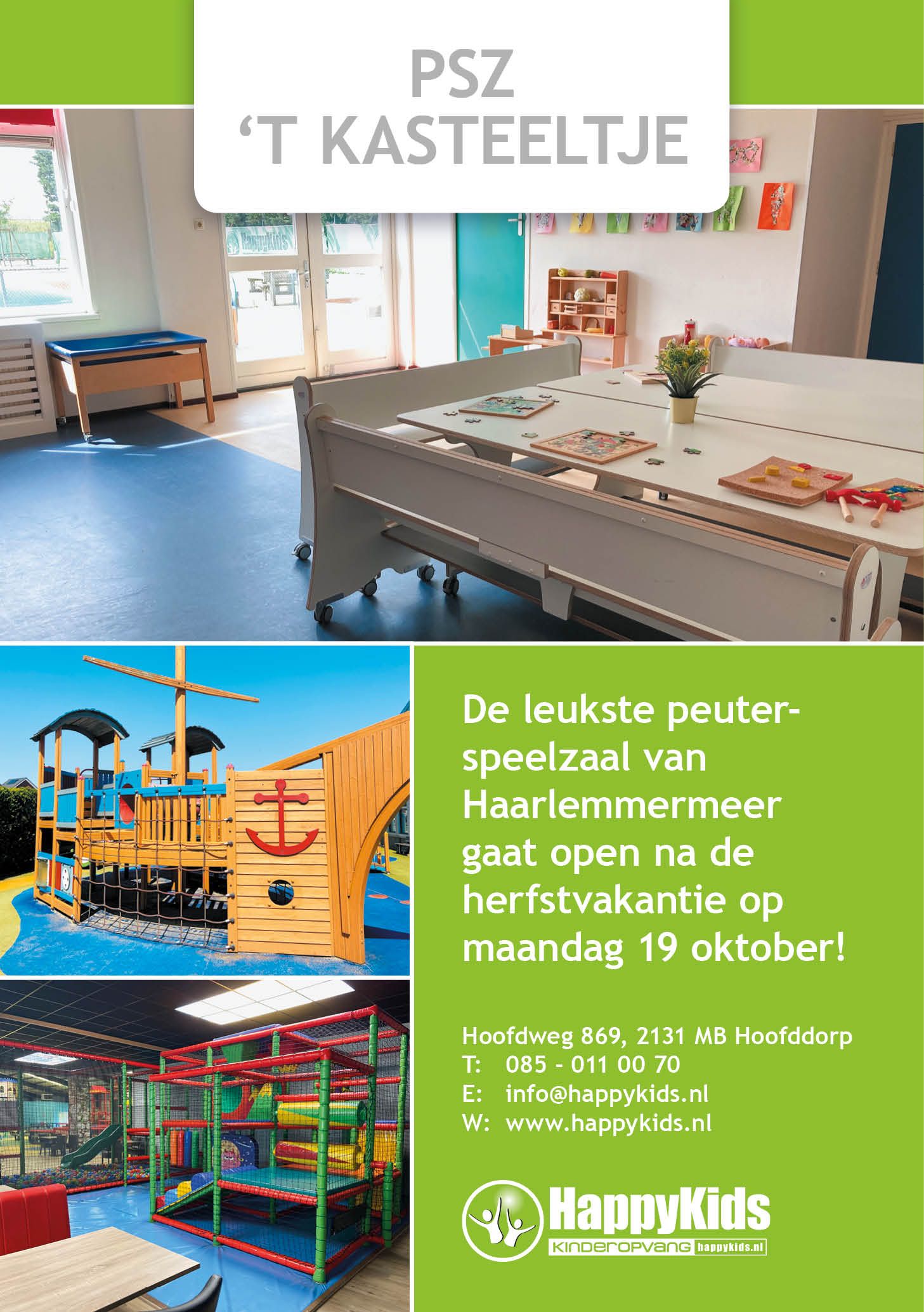 Nieuwe peuterspeelzaal vanaf 19 oktober!